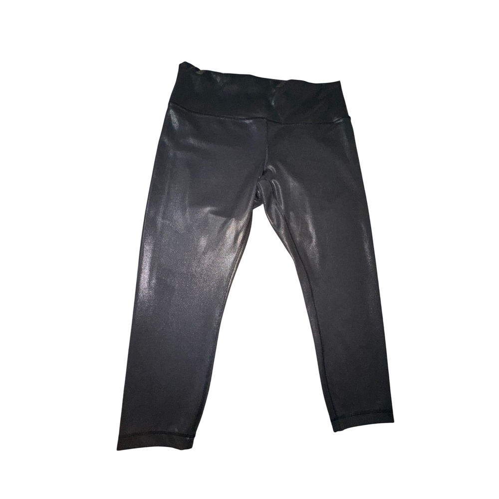 Lululemon Align Cropped Pant Shine Radiate Foil Print Black Size 14